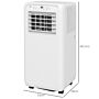 Homcom 9,000 Btu Mobile Air Conditioner For Room Up To 20m², With Dehumidifier, 24h Timer, Wheels, Window Mount Kit