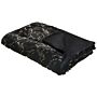 Blanket Black Polyester 130 X 180 Cm Bedspread Throw Golden Marble Pattern