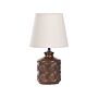 Table Lamp Copper Ceramic Base Fabric Shade Ambient Lighting Bedside Table Lamp