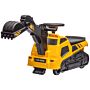 Homcom Ride On Tractor, 3 In 1 Ride On Excavator, Bulldozer, Road Roller, Pretend Play Construction No Power Truck W/ Music, For 18-48 Months, Yellow