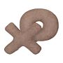 Set Of 2 Letter Cushions Brown Teddy Fabric Xo Throw Pillows