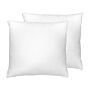 Set Of 2 Bed Pillow White Cotton Duck Down And Feathers 80 X 80 Cm Medium Soft