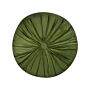 Decorative Cushion Green Velvet 38 Cm Round Pleated Retro Décor Accessories