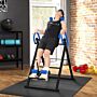 Homcom Gravity Inversion Table With Safety Belt Adjustable Hand Stand For Muscle Pain Relief, Blue