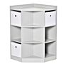 Homcom Kids Storage Cabinet Corner Toy Storage Organizer Bookcase Rack For Children's Play Room/bedroom With Anti-tipping Hardware Drawers, Grey