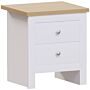 Arlington 2 Drawer Bedside Chest, White