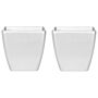 Set Of 2 Plant Pots Silver Fibre Clay 34 X 35 X 35 Cm Outdoor Indoor All Weather