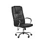 Massage Office Chair Black Faux Leather Heated 4 Modes 360 Swivel Home Office Desk Chair