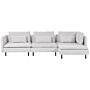 Modular Left Corner Sofa Grey Fabric 3 Seater Sectional Sofa