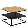 Gila Square Coffee Table With Open Shelf In Oak & Black