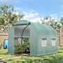 Outsunny Walk-in Greenhouse Reinforced Polytunnel Greenhouse Garden Plants Grow Waterproof Cover Galvanised Base W/ Slide Door, 2.5 X 2 M