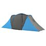 Outsunny Large Camping Tent Tunnel Tent With 2 Bedroom And Living Area, 2000mm Waterproof, Portable With Bag For 4-6 Man, Blue