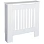 Homcom Mdf Radiator Cover Wooden Cabinet Shelving Home Office Vertical Slatted Vent White 78l X 19w X 81h