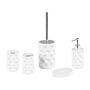 Bathroom Accessories Set White Ceramic Glam Soap Dispenser Toilet Brush Tumblers