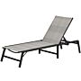 Outsunny Foldable Rattan Sun Lounger With 5-level Adjust Backrest, Recliner Chair, Mixed Grey