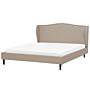 Bed Frame Beige Fabric Upholstery Super King Size 6ft