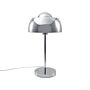 Table Lamp Bedside Light Silver Metal Round Base Dome Shade