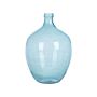 Vase Light Blue Glass 39 Cm Handmade Decorative Round Bud Shape Tabletop Home Decoration