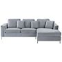 Corner Sofa Grey Velvet Upholstered L-shaped Left Hand Orientation