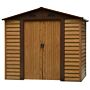 Outsunny 8 X 6.5 Ft Metal Garden Storage Shed Apex Store For Gardening Tool With Foundation Ventilation And Lockable Door, Brown