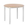 Dining Table Light Rubberwood And Grey Ø 92 Cm Round Extendable Top