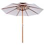 Outsunny 2.7m Patio Umbrella Double Tier Garden Parasol Umbrella Outdoor Sun Umbrella Sunshade Bamboo Parasol Cream White