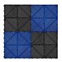 Vented Garage Floor Tiles With Edges – 120 Black & 120 Blue