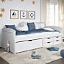 Vidaxl Day Bed With 5 Drawers Irun White 90x200 Cm Solid Wood Pine