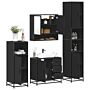 Vidaxl 4 Piece Bathroom Furniture Set Black Engineered Wood