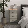 Norfolk 3 Drawer Bedside Cabinet In Dusk Grey & Bardolino Oak