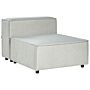 1-seat Section Grey Linen Upholstered Chair Module Piece