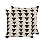 Set Of 2 Scatter Cushions Beige And Black Cotton 45 X 45 Cm Triangle Geometric Pattern Handmade Removable Cover With Filling