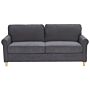 Sofa Grey Velvet Fabric Wooden Frame Pocket Springs Living Room 3 Seater