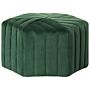 Pouffe Green Velvet 53 X 48 X 29 Cm Upholstered Hexagonal Footstool Ottman Glamour Style Living Room Beliani