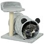 Pawhut 47cm Small Cat Tree W/ Scratching Post, Bed, Cat Tunnel, Toy Ball, Grey