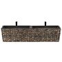 Plant Pot Brown Water Hyacinth Weave Rectangular 80 X 20 Cm Synthetic With Drain Holes