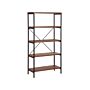 Industrial Open 4 Tier Bookshelf Dark Wood Black Metal Frame Brisbane