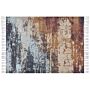 Area Rug Multicolour Polyester And Cotton 150 X 230 Cm Handwoven Printed Abstract Watercolour Painting Pattern