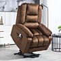 Homcom Lift Chair, Quick Assembly, Electric Riser And Recliner Chair With Vibration Massage, Heat, Side Pockets, Brown