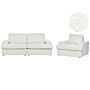 Sofa Set White Boucle Upholstered 4 Seater With Armchair Cushioned Thickly Padded Backrest Classic Living Room Couch