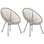 Garden Chair Light Grey Pe Rattan Papasan Modern Round