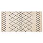 Area Rug Beige And Black Polyester Fabric 80 X 150 Cm Geometric Pattern Rectangular