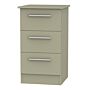 Contrast 3 Drawer Bedside Cabinet In Mushroom Matt