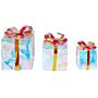 Set Of 3 Gifts Led Decoration Multicolour Iridescent Lighted Usb Powered