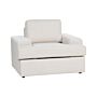 Armchair Light Beige Fabric Upholstered Cushioned Thickly Padded Backrest Classic Living Room Couch