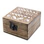 White Washed Wooden Box - 4x4 Slavic Design