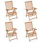 Vidaxl Reclining Garden Chairs 4 Pcs Solid Teak Wood