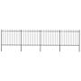 Vidaxl Garden Fence With Spear Top Steel 6.8x1.5 M Black