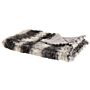 Blanket Grey And White Acrylic 180 X 220 Cm Fluffy Throw Faux Fur Striped Pattern