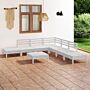 Vidaxl 8 Piece Garden Lounge Set Solid Pinewood White